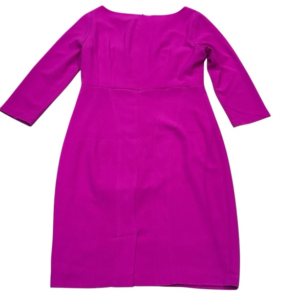 Nanette Lepore Fuchsia Pink 3/4 Sleeve Sheath Dress with Cut Out Bows Women’s 12 - Picture 4 of 7